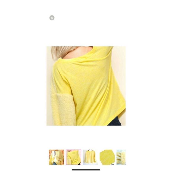 Umgee Oversized Soft Fleece Pullover Sweater Yellow Small‎ - Picture 2 of 10